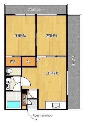 セカンドステージ 401｜福岡県久留米市本町(賃貸マンション2LDK・4階・56.30㎡)の写真 その2