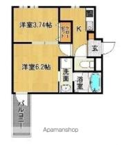 Ｃｈｅｒｉｍ試験場前 2-203 ｜ 福岡県久留米市津福本町（賃貸アパート2K・2階・30.33㎡） その2