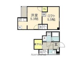 ＡＤＣ久留米カーサ 1階1Kの間取り