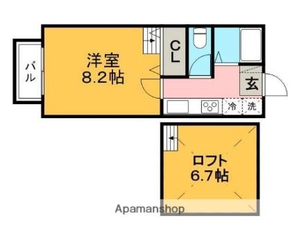 福岡県久留米市田主丸町益生田（賃貸アパート1K・1階・24.48㎡） その2