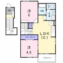 ビサイドｓｔII　Ｂ 201 ｜ 福岡県久留米市田主丸町田主丸（賃貸アパート2LDK・2階・50.27㎡） その2