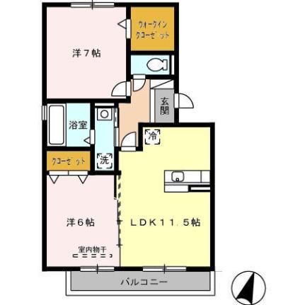 佐賀県鳥栖市古賀町(賃貸アパート2LDK・2階・58.37㎡)の写真 その2