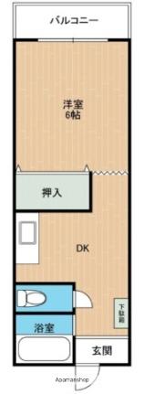 熊本県熊本市中央区水前寺６丁目（賃貸アパート1DK・3階・27.07㎡） その2