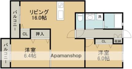 ヒルズ水前寺 ｜熊本県熊本市中央区帯山１丁目(賃貸マンション2LDK・3階・61.00㎡)の写真 その2