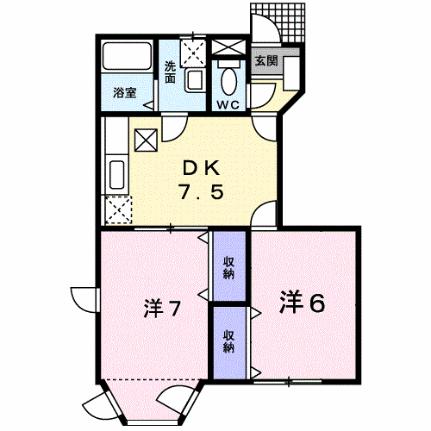 ノーブルＫII 102｜熊本県熊本市西区上代３丁目(賃貸アパート2DK・1階・46.06㎡)の写真 その2