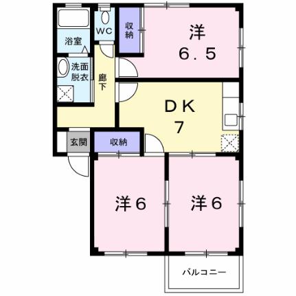 コーポ幸 202｜熊本県熊本市南区薄場２丁目(賃貸アパート3DK・2階・57.13㎡)の写真 その2