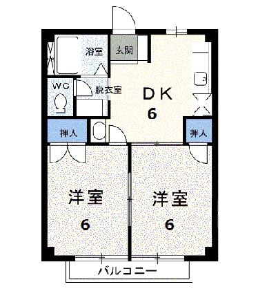 スカイアイランド 205｜熊本県宇城市松橋町西下郷(賃貸アパート2DK・2階・40.04㎡)の写真 その2