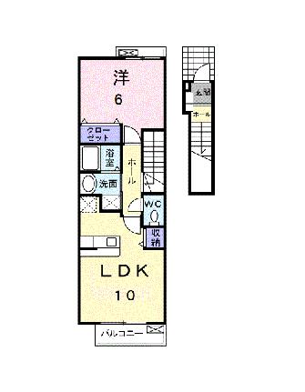 グランドソレイユ 205｜熊本県八代市松崎町(賃貸アパート1LDK・2階・42.37㎡)の写真 その2