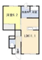 熊本県八代市大村町（賃貸アパート1LDK・1階・43.05㎡） その2