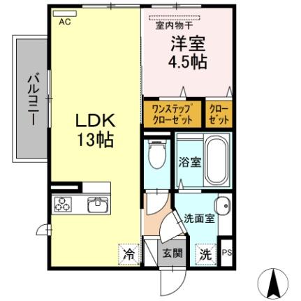 熊本県八代市麦島西町(賃貸アパート1LDK・2階・41.85㎡)の写真 その2