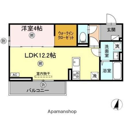 Ｄグラシア千代町 203 ｜ 大分県大分市千代町２丁目（賃貸アパート1LDK・2階・41.86㎡） その2