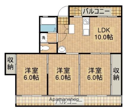 江平セントラル 201 ｜ 宮崎県宮崎市江平東町（賃貸マンション3LDK・2階・61.50㎡） その2