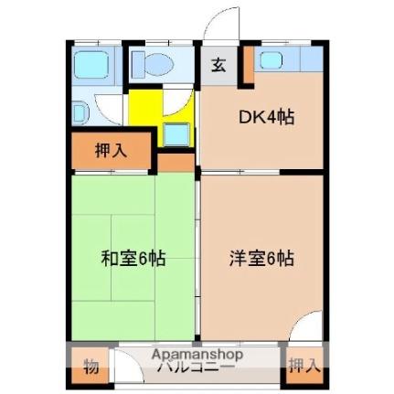 クインテットI 301 ｜ 宮崎県宮崎市新城町（賃貸マンション2K・3階・35.64㎡） その2