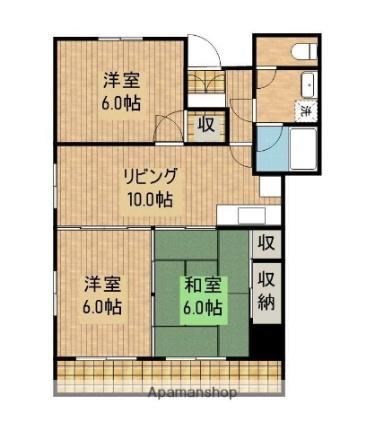 いとまんマンション 403｜宮崎県宮崎市神宮東３丁目(賃貸マンション3LDK・4階・61.50㎡)の写真 その2