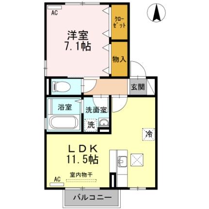 パークハイムII 105 ｜ 宮崎県宮崎市学園木花台桜２丁目（賃貸アパート1LDK・1階・45.42㎡） その2