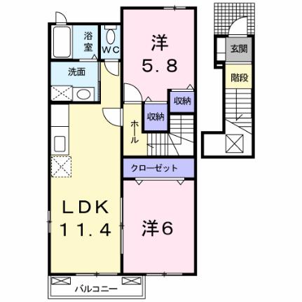 エンジェル　エイト 204｜鹿児島県霧島市国分姫城南(賃貸アパート2LDK・2階・55.81㎡)の写真 その2